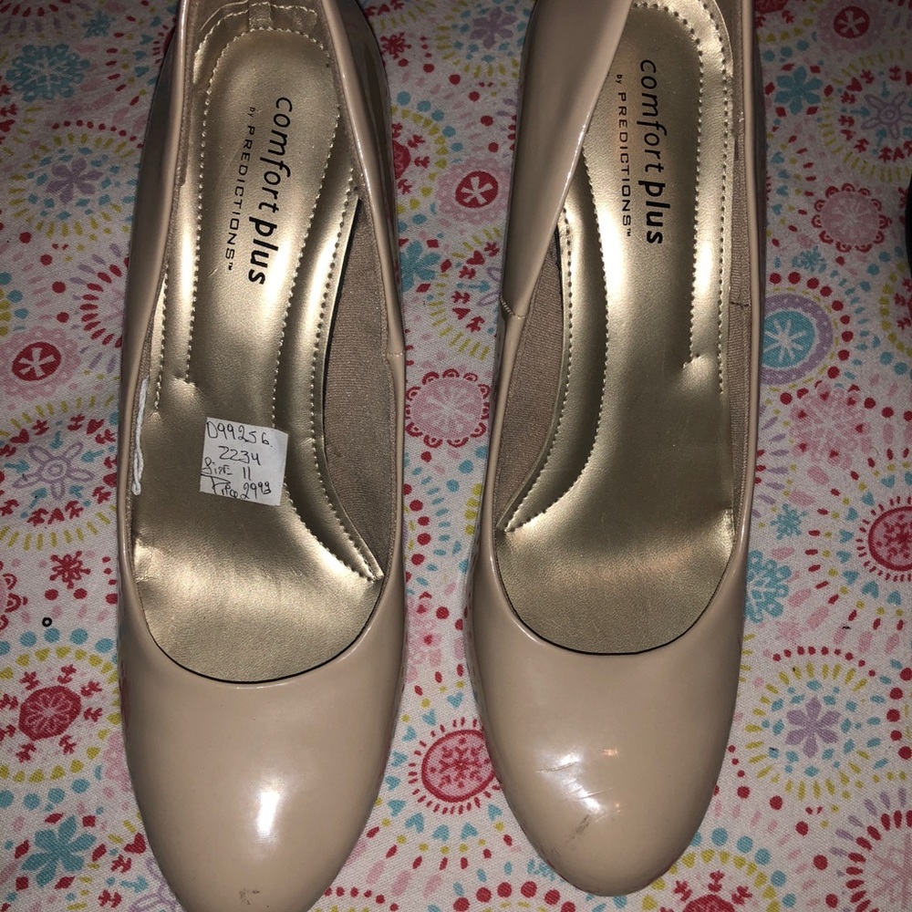 Comfort plus nude high heels